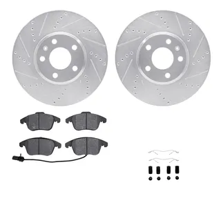 R1 Concepts WGYH1-73070 eLINE Rotor - Drilled & Slotted - Silver W/ Semi-Met Pads
